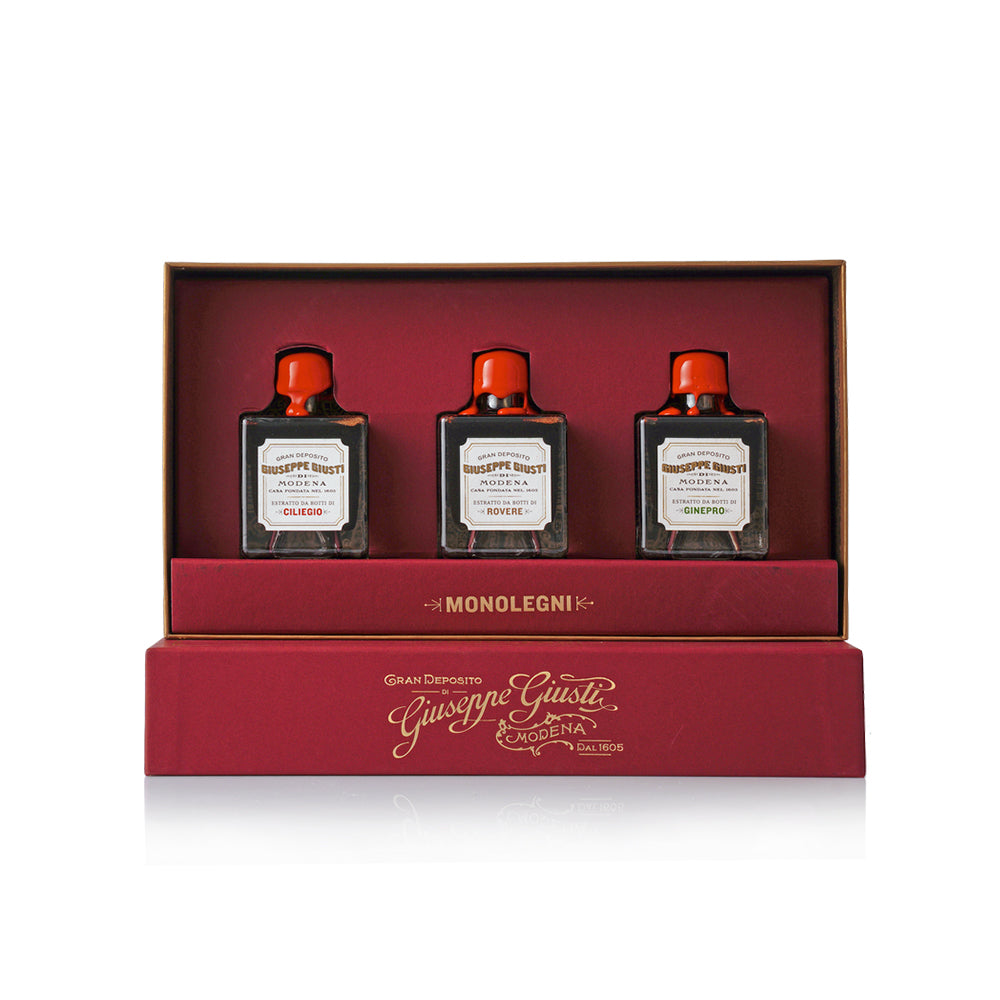 Coffret Vinaigres Balsamiques vieillis dans 3 bois 0,15lt