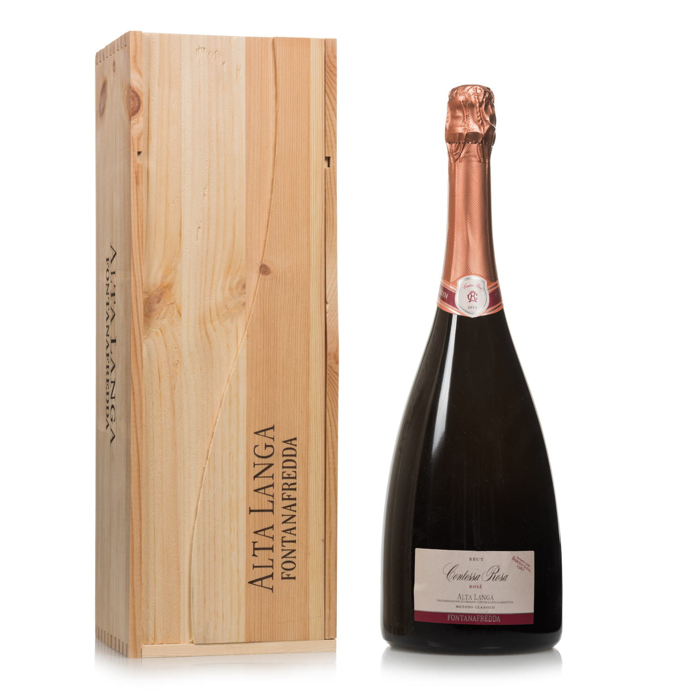 Jéroboam Alta Langa rosé DOC Contessa Rosa avec Coffret en bois 3lt