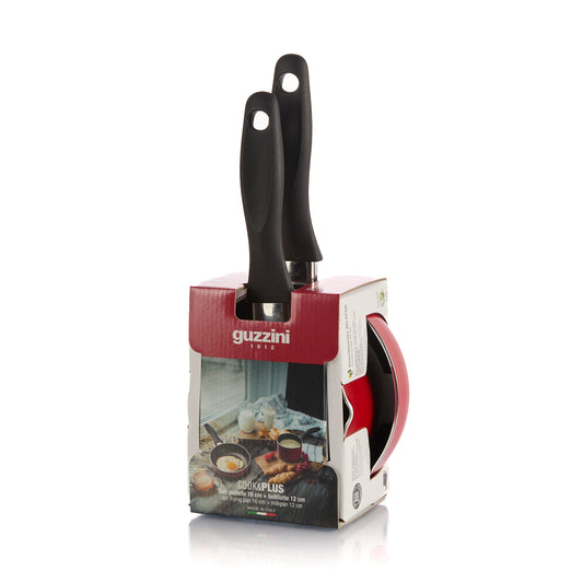 Set casserole induction 16 cm + mousseur à lait  Rouge