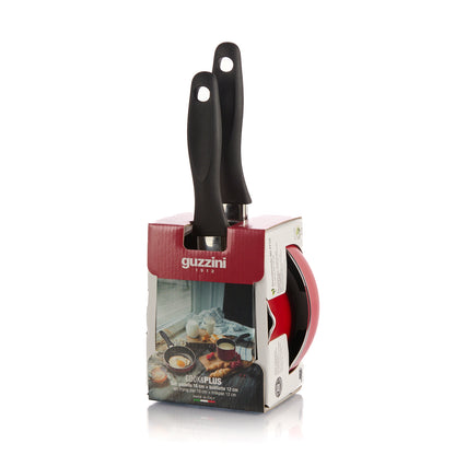 Set casserole induction 16 cm + mousseur à lait  Rouge